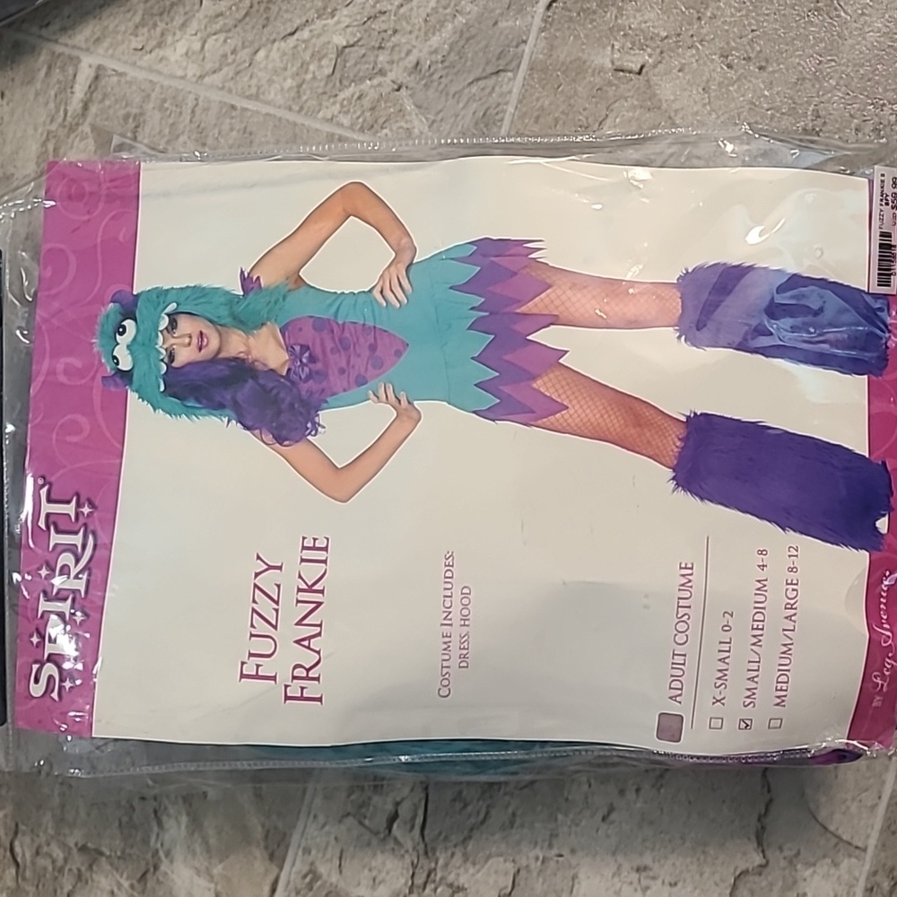 Spirit By Leg Avenue Monster Fuzzy Costume Cute Size Small Medium GUC